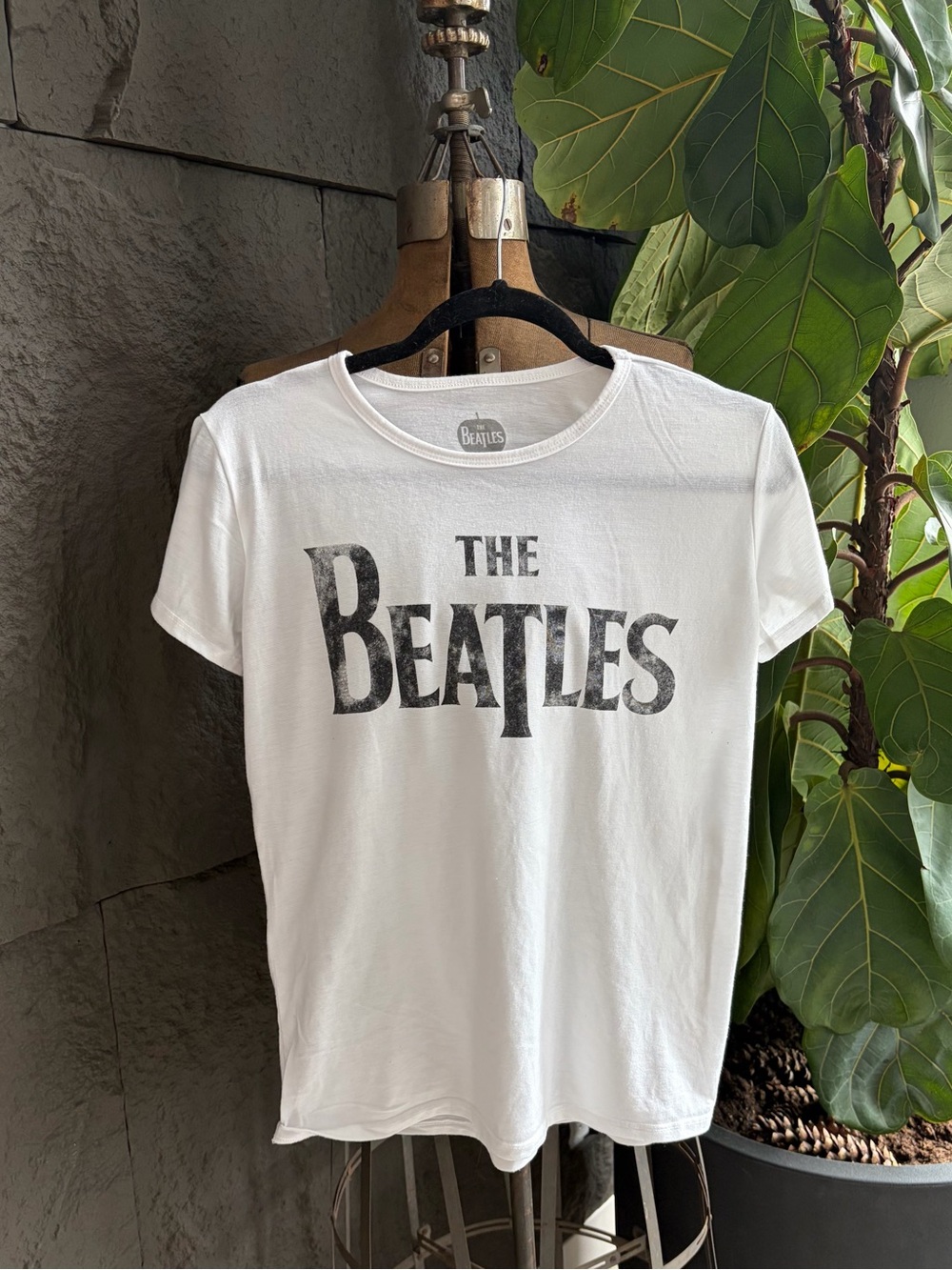 The Beatles White T-Shirt with Black Logo